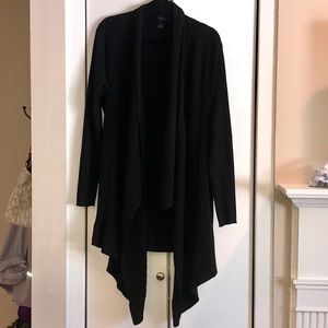 WHBM - Long Black Cascading High/Low Sweater